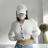 Women Sweater Knitwear Spring and Autumn V-neck Single-Breasted Knitted Cardigan