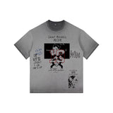 Customizable saintmichaelmedm astro boy graffiti short sleeve t-shirt - washed, distressed, heavyweight, oversized american style