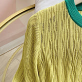 Women Sweater Knitwear Summer Short Sleeve Women's Loose and Simple Hollow out Bottoming Knitwear