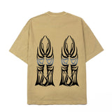 Hip-hop t shirts american high street window flame printingretroloose short-sleeved t-shirt couple summer top half-sleeved t