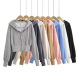 Women Jacket Double Zipper Patchwork Hoodie Women's Cardigan Jacket