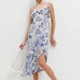 Women Dresses Summer Sling Dress Sexy Midi Dress (Xds0414)