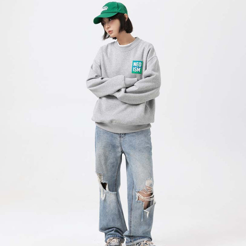 Unisex Hoodie Autumn Color Rubber Label Sweater