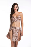 Women's Evening Gown Summer Suspender Skirt Two-Piece Set Sexy Backless Dress