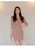 Women Maxi Dress Autumn and Winter round Neck Sheath Dress