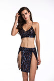 Women's Evening Gown Summer Suspender Skirt Two-Piece Set Sexy Backless Dress