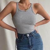 Women Jumpsuit U-Collar Jumpsuit Knitted