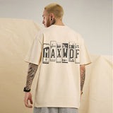 Men T Shirt Vintage Letter Print Short-Sleeve T-shirt Oversize for Men and Women