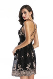 Women Evening Gown Sexy Mesh Sleeveless Sling Beads Sequins Dress