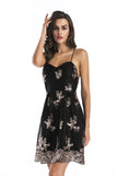 Women Evening Gown Sexy Mesh Sleeveless Sling Beads Sequins Dress