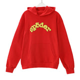Sp5der Hoodie Cobweb Puff Print Pure Cotton