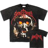 Hip-hop t shirts american skull ape vintage washed retro distressed loose short-sleeved t-shirt half-sleeved