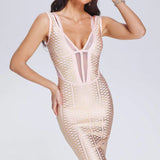 Women's Wedding Dress Gilding Dress V-neck Strap Sheath Tight Bandage Dress