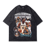 Dennis Rodman Graphic Tee Rodman Jordan Print Short Sleeve T-Shirt Men and Women