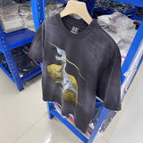saint m t shirts s.m metal dinosaur graphic crewneck pullover short sleeve t-shirt