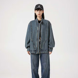Unisex Jacket Autumn Retro Washed Jeans Jacket