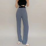 Women Sweatpants Spring Loose Straight Casual Wide-Leg Trousers
