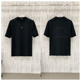 Ch hip-hop t shirts ch croo short-sleeved sanskrit cross patch embroiderloosecasual american heavy weight short-sleeved