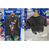 saint m t shirts s.m cartoon print crew neck pullover short sleeve top