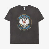 Protocolindex russia limited double-headed eagle coat of arms short-sleeved t-shirt washed distressed russian printing