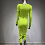 Women Dresses Fall/Winter Long Sleeve Square-Neck Party Dress (Ont0408)