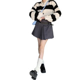 Women Knitwear Autumn Vintage Stripe Sweater Women's Short Knitted Cardigan