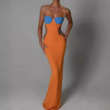 Women Dresses Summer Bandage Dress Sexy Sling Cut out Long Party Dress Skirt (Ont0408)