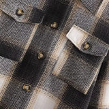 Women Jacket Autumn and Winter Plaid Shirt Loose Casual Shirt Coat