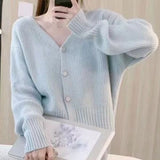 Women Knitwear Autumn and Winter V-neck Sweater Loose Knitted Cardigan