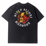 Hip-hop t-shirts: american biker style, unique colorful skull print, relaxed fit crew neck, trendy short sleeve tee
