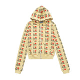 Ashleywilliams hooded cardigan women's sweet cool long sleeves sweet and spicy style sweatshirt zipper outwear