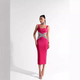 Women Dresses Bandage One-Piece Dress Square Collar Party Dress (Ont0408)