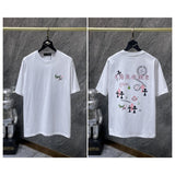 Ch hip-hop t shirts ch sanskrit logo cross short-sleeved loosecasualpure cotton american heavy weight short-sleeved high street trendy