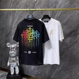 Chh Chrome Hearts T Shirts Color Ink Splashing Graffiti Sports Loose Short Sleeve T-Shirt