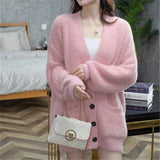 Women Knitwear Fall/Winter V-neck Sweater Coat Loose Knitted Cardigan