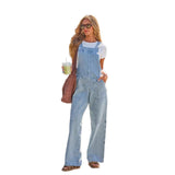 Women pants cross-border spring and summer casualslimming look jumpsuit women's fall and winterworkwear style factory direct sales wide-leg denim overalls