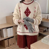 Women Knitwear Spring and Autumn round Neck Knitwear Vintage Sweater