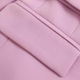 Women Suits Belt Purple Blazer Autumn Leisure Suit
