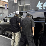 Ch hip-hop t shirts summerchstereo leather embroider american high street couple casualeasiest for matchheavy industry