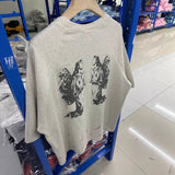 saint m t shirts s.m sketch figure graphic crew neck pullover short sleeve top