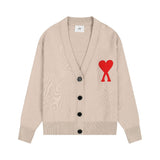 Ami arauneif big heart high weight v neckfall and winterknittingoutwearcardigan woolen clothes single breasted