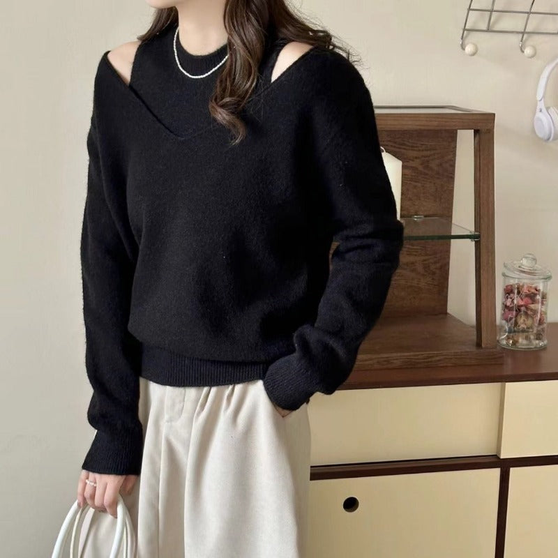 Women Knitwear Autumn Winter Sweater Two-Piece Set Sweater