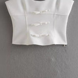 Women Tops Summer Bow Top Backless Sexy Vest