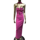 Women Dresses Sexy Magenta Party Dress (Ont0408)