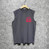 Amiri tank top with red lettered angled print