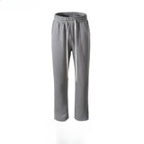 MIJKO Men's Vintage Pants MIJKO Forked Pants Men's and Women's Drawstring Terry Splicing Casual Pants