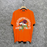 Amiri t shirts rose printing short sleeve