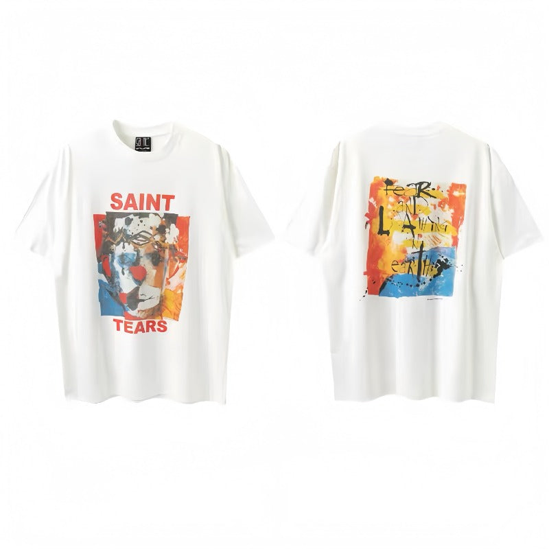 saint m t shirts s.m clown print crew neck pullover short sleeve top