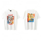 saint m t shirts s.m clown print crew neck pullover short sleeve top