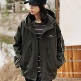 Unisex Jacket Mechanical Style Shell Jacket Workwear with Pocket Hooded Jacket